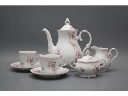 Kávová souprava Ofélie Růžičky růžové 15dílná RL č. 1