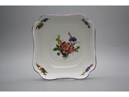 Mísa salátová 21cm čtyřhranná vysoká Rokoko Kytice GFL č. 1