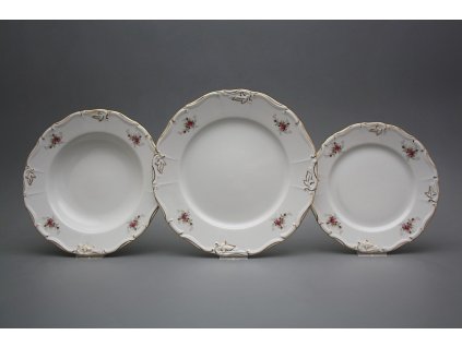 Talířová souprava Marie Louise Růžičky růžové 12dílná EGL LUX č. 1