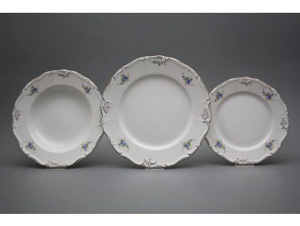 Talířová souprava Marie Louise Světlemodré růžičky 12dílná EPL LUX č. 1