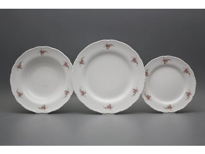 Talířová souprava Ofélie Růžičky růžové 24dílná ABB č. 1