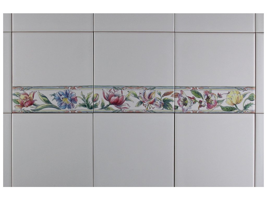 Sada obkladů 15x15cm 3dílná Botanical Plants Listela WL č. 1