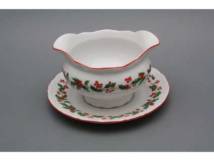 Omáčník 0,4l s podšálkem Ofélie Vánoce Cesmína CL č. 1