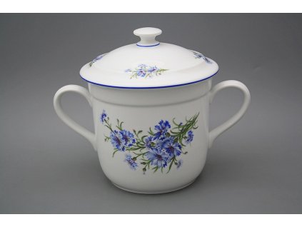 Hrnek český s 2 uchy a víkem bez výřezu Chrpy AL č. 1