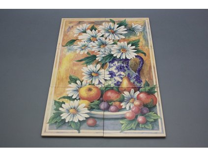 Obklad 30x45cm Blue Gingham Flowers LBM č. 1