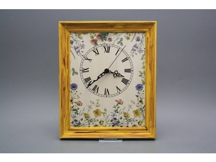 Nástěnné hodiny 25x30cm Kvetoucí louka cHM č. 1