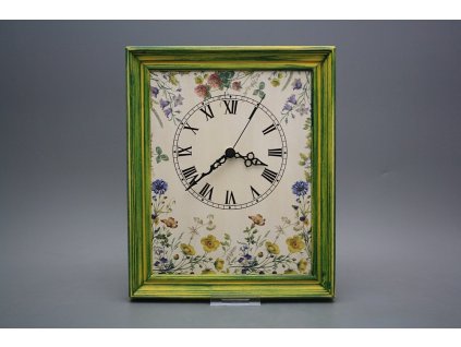 Nástěnné hodiny 25x30cm Kvetoucí louka cZM č. 1