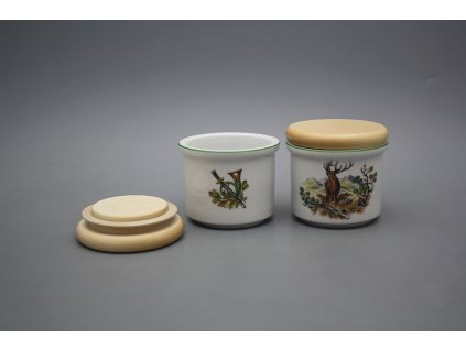 Dóza s dřevěným uzávěrem A - malá Jelen ZL č. 1