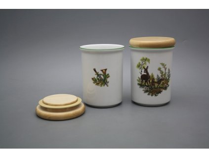 Dóza s dřevěným uzávěrem C - velká Srna ZL č. 1