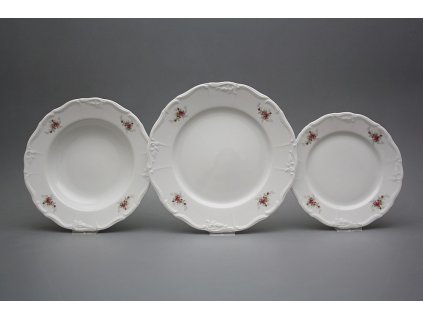 Talířová souprava Marie Louise Růžičky růžové 12dílná EBB č. 1