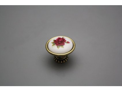 Rustikální úchytka Bohemia 35mm Růže Elizabeth červená č. 1