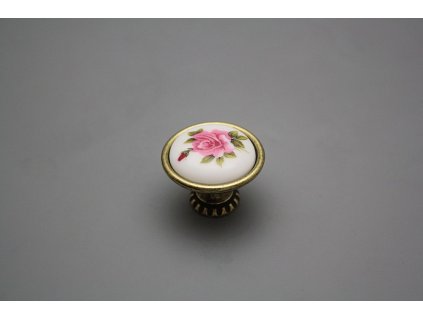 Rustikální úchytka Bohemia 35mm Růže Elizabeth růžová č. 1