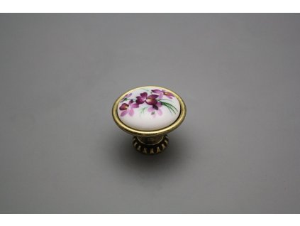 Rustikální úchytka Bohemia 35mm Viola s mašlí č. 1