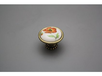 Rustikální úchytka Bohemia 35mm Míšeňská kytice č. 1