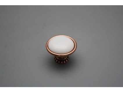 Rustikální úchytka Bohemia 35mm BÍLÁ CU č. 1