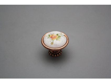 Rustikální úchytka Bohemia 35mm Čajové růžičky CU č. 1