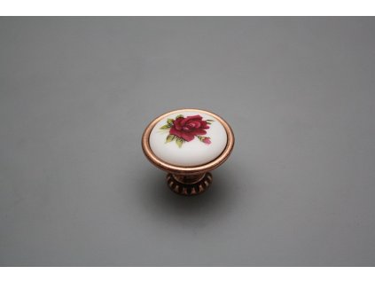 Rustikální úchytka Bohemia 35mm Růže Elizabeth červená CU č. 1