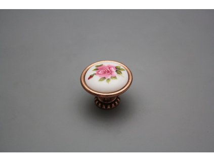 Rustikální úchytka Bohemia 35mm Růže Elizabeth růžová CU č. 1