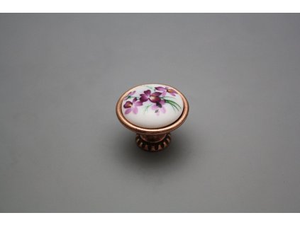 Rustikální úchytka Bohemia 35mm Viola s mašlí CU č. 1