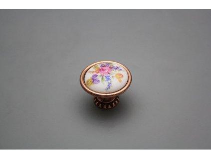 Rustikální úchytka Bohemia 35mm Kytice s kosatcem CU č. 1