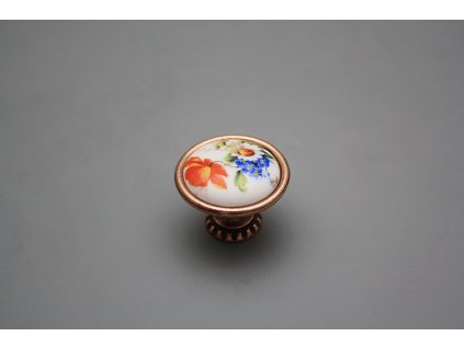 Rustikální úchytka Bohemia 35mm Polní kvítí CU č. 1