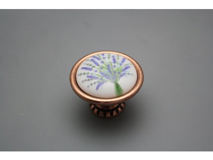 Rustikální úchytka Bohemia 40mm Levandule CU č. 1