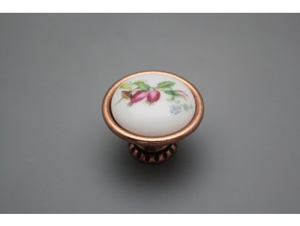 Rustikální úchytka Bohemia 40mm Šípková růže CU č. 1