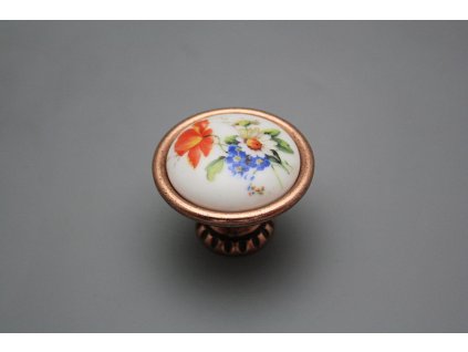 Rustikální úchytka Bohemia 40mm Polní kvítí CU č. 1