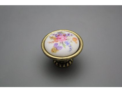 Rustikální úchytka Bohemia 40mm Kytice s kosatcem č. 1