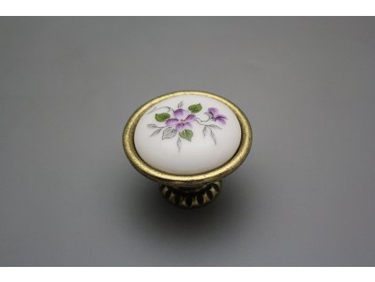 Rustikální úchytka Bohemia 40mm Scatter Violets č. 1