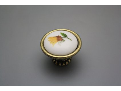 Rustikální úchytka Bohemia 40mm Slunečnice č. 1