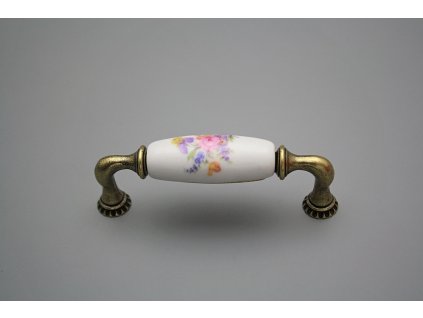 Rustikální úchytka Bohemia 96mm Kytice s kosatcem č. 1