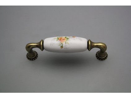 Rustikální úchytka Bohemia 96mm Čajové růžičky č. 1