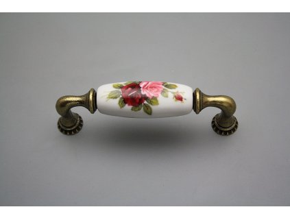 Rustikální úchytka Bohemia 96mm Růže Elizabeth č. 1