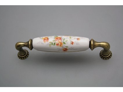 Rustikální úchytka Bohemia 128mm Čajové růžičky č. 1