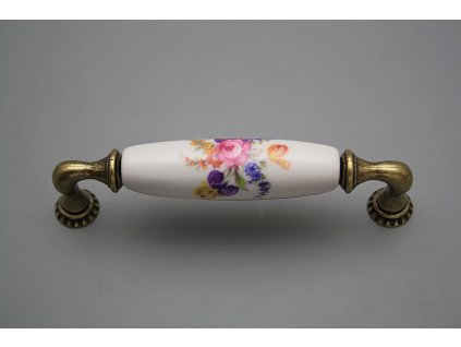 Rustikální úchytka Bohemia 128mm Kytice s kosatcem č. 1