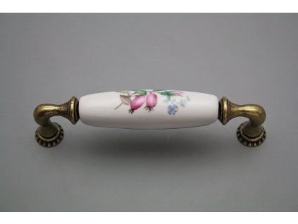 Rustikální úchytka Bohemia 128mm Šípková růže č. 1