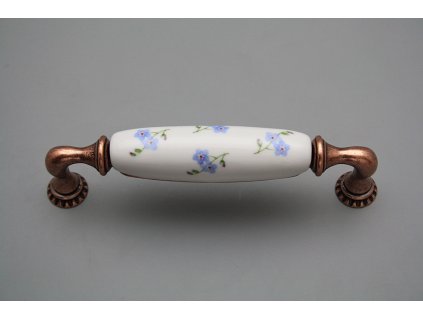 Rustikální úchytka Bohemia 128mm Pomněnky Házenky CU č. 1