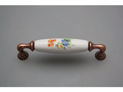 Rustikální úchytka Bohemia 128mm Polní kvítí CU č. 1