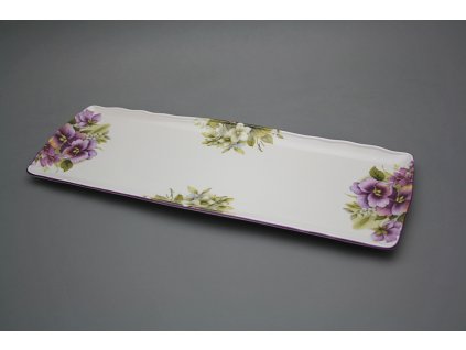 Podnos čtyřhranný 45cm Rokoko Macešky EFL č. 1