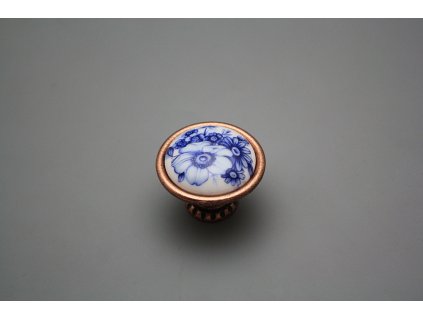 Rustikální úchytka Bohemia 40mm Blue Floral CU č. 1