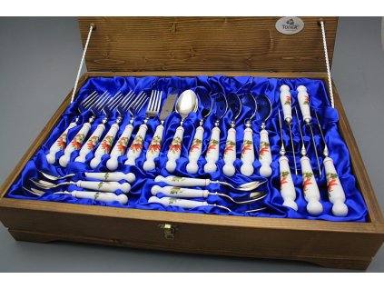 Souprava příborů Bohemia 1987 Vánoční hvězda 24dílná CL s kazetou č. 1