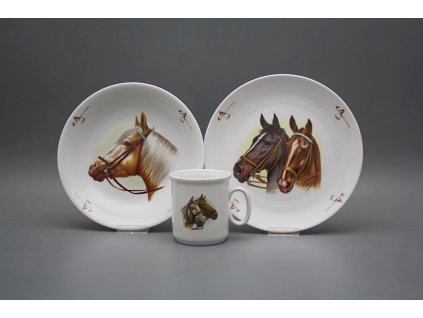 Dětská jídelní souprava Koně RŮZNÉ MOTIVY č. 1