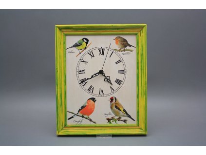 Nástěnné hodiny 25x30cm Ptačí svět cZM č. 1