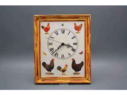 Nástěnné hodiny 25x30cm Slepičky cHM č. 1