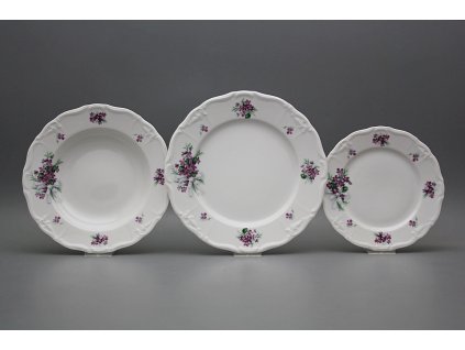 Talířová souprava Marie Louise Viola s mašlí 24dílná KBB č. 1