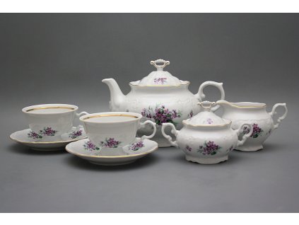 Čajová souprava Marie Louise Viola s mašlí 15dílná GL č. 1