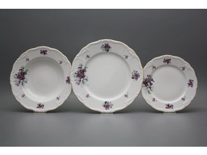 Talířová souprava Marie Louise Viola s mašlí 24dílná KGL č. 1