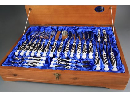 Souprava příborů Bohemia 1987 Zebra BB 24dílná s kazetou č. 1