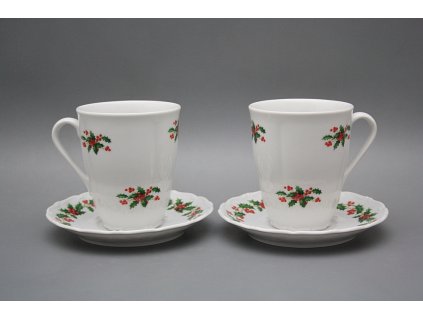 Hrnek 0,3l s podšálkem Verona Vánoční Cesmína BB č. 1